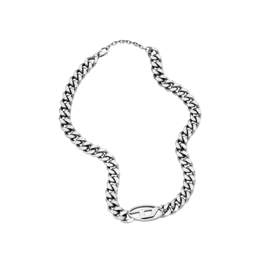 디젤 Dx1433 스테인리스 스틸 초커 네클리스 실버(Diesel Dx1433 Stainless Steel Choker Necklace Silver)