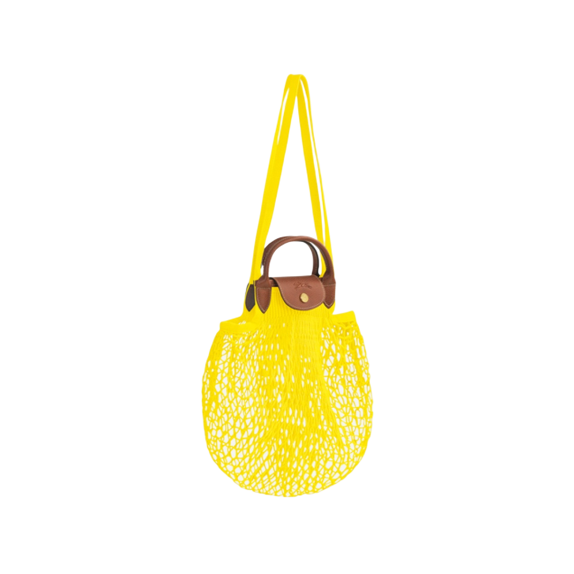 10121HVH174 Longchamp Le Pliage Filet Top Handle Bag Lemon - #2