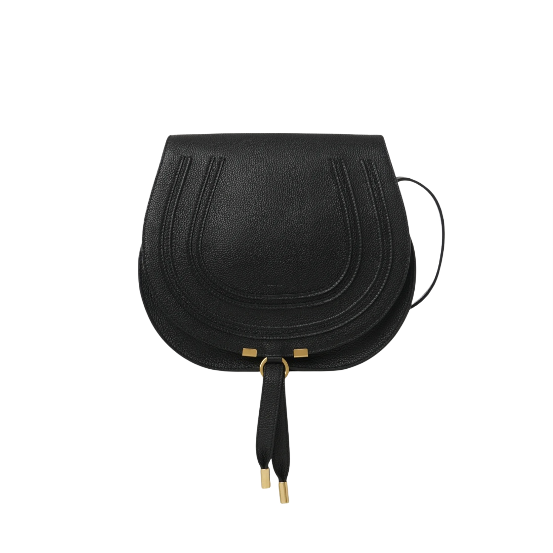 CHC22AS605I31001 Chloe Marcie Medium Saddle Bag Black