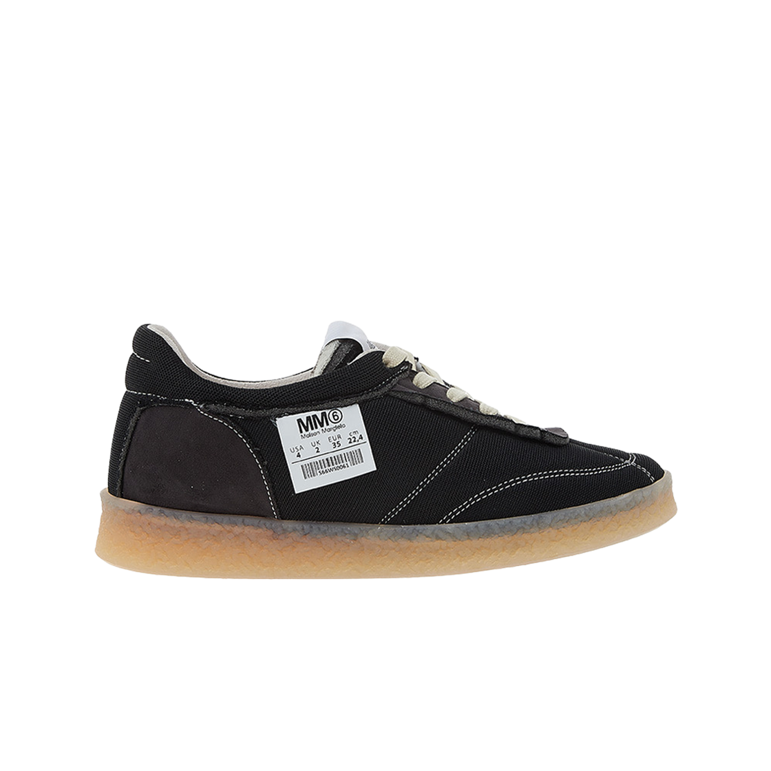 S66WS0061P4403H8565 (W) MM6 Maison Margiela Inside Out 6 Court Sneakers Black