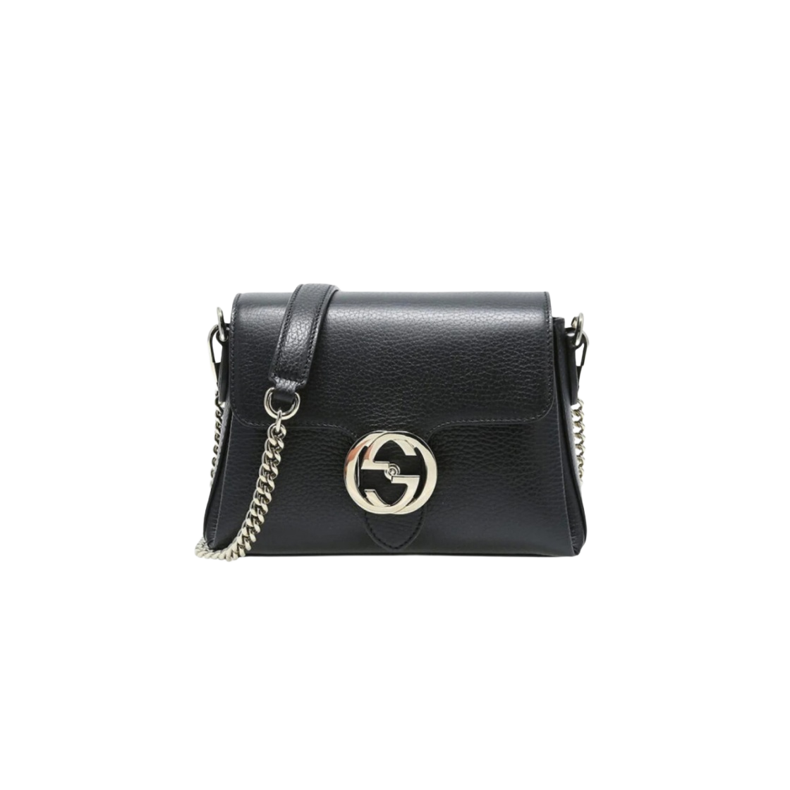 구찌 GG 인터로킹 체인 미니 숄더백 블랙(Gucci GG Interlocking Chain Mini Shoulder Bag Black)