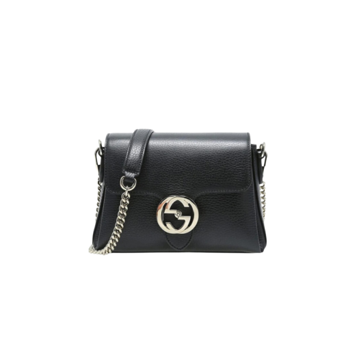 Gucci GG Interlocking Chain Mini Shoulder Bag Black