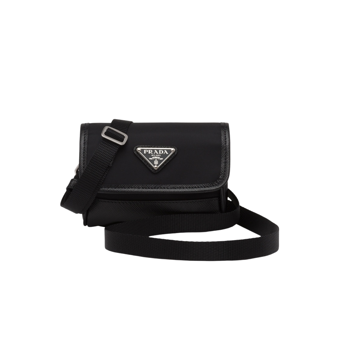 프라다 리나일론 앤 사피아노 레더 미니 파우치 블랙(Prada Re-Nylon and Saffiano Leather Mini Pouch Black) - 1