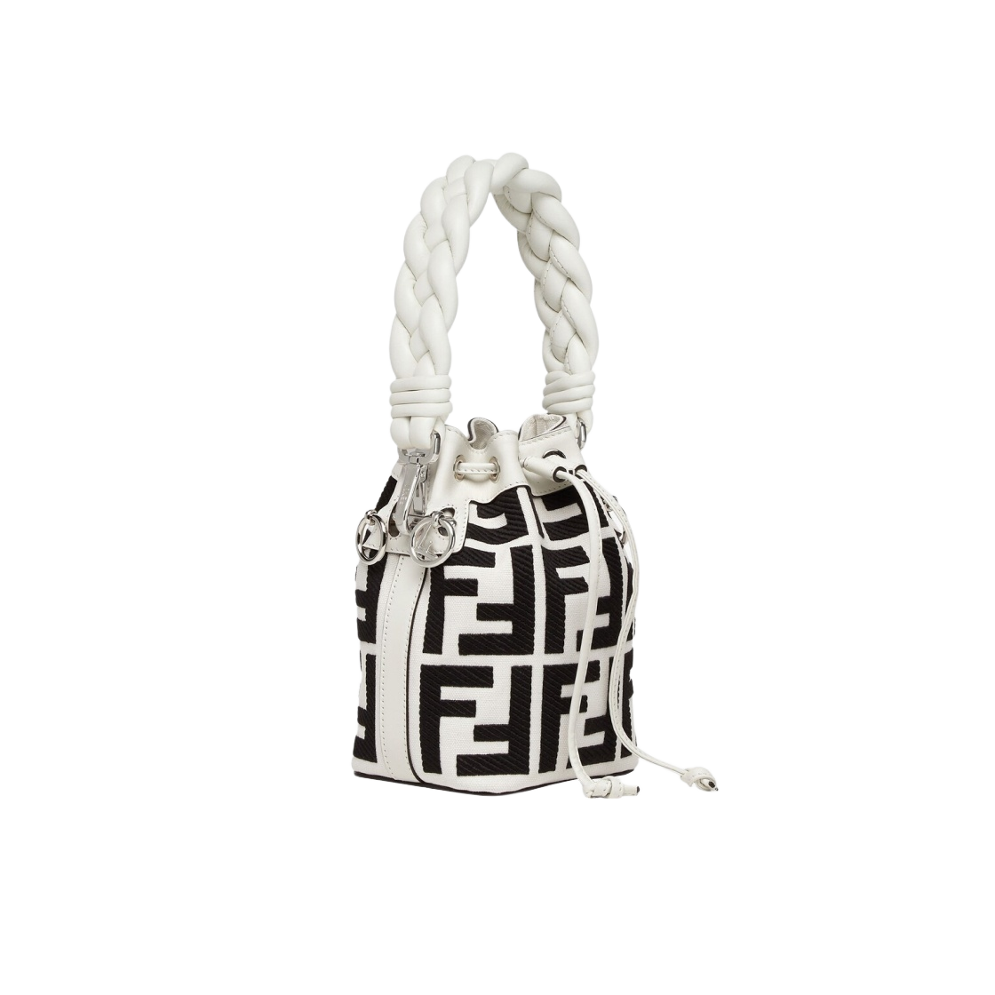 펜디 몬트레조 FF 자수 캔버스 미니백 화이트(Fendi Mon Tresor FF Embroidery Canvas Mini Bag White) - 2