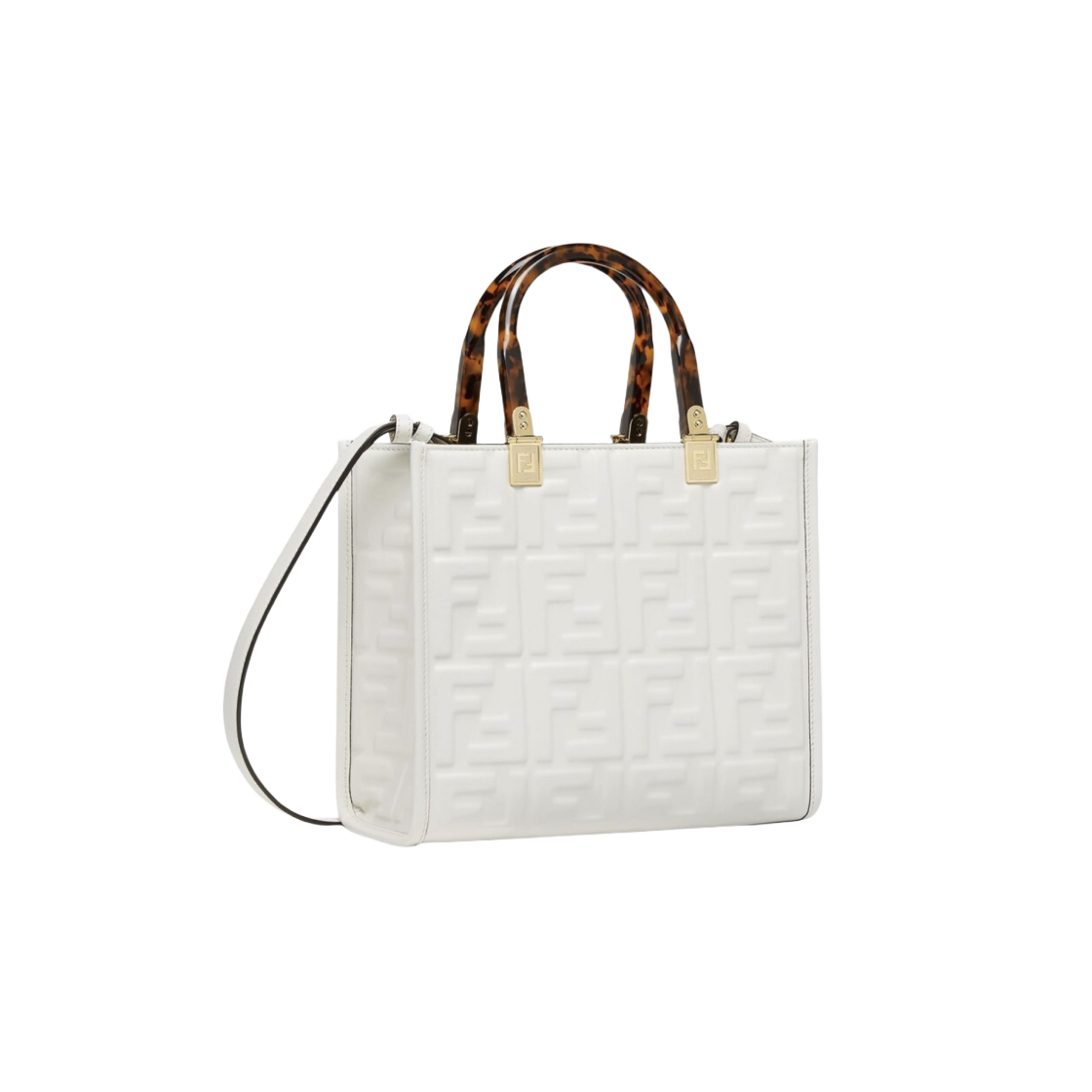 펜디 FF 모티프 선샤인 스몰 레더 쇼퍼백 화이트(Fendi FF motif Sunshine Small Leather Shopper White) - 2
