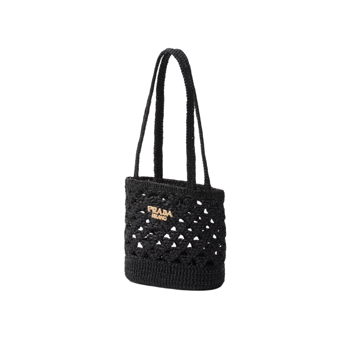 프라다 우븐 크로쉐 토트백 블랙(Prada Woven Crochet Tote Bag Black) - 2
