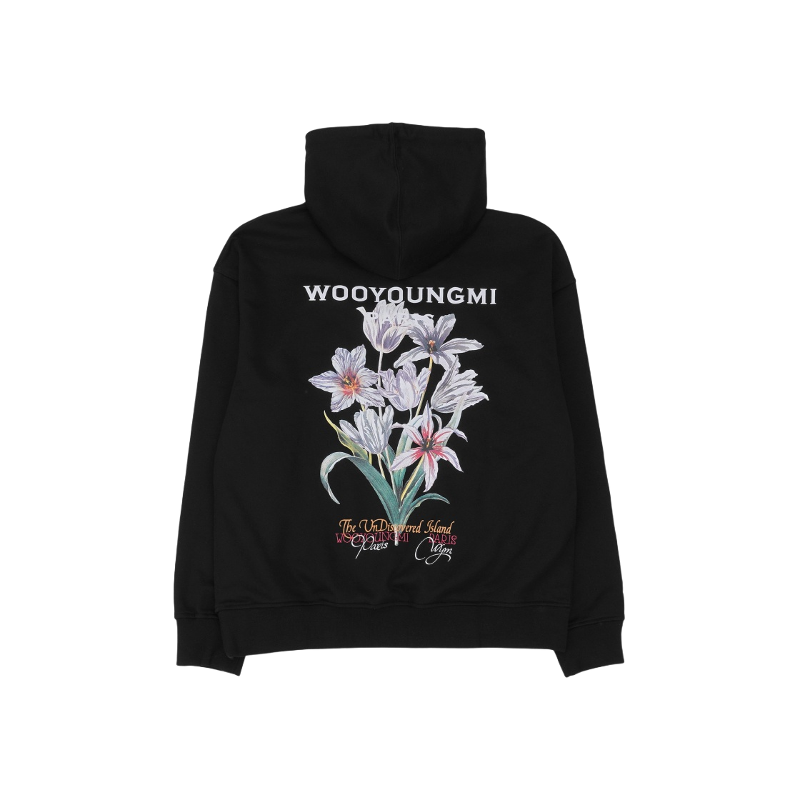 【Wooyoungmi】 Cotton Back Logo Hooded Sweatshirt Black Black Back Logo hoodie - WOOYOUNGMI
