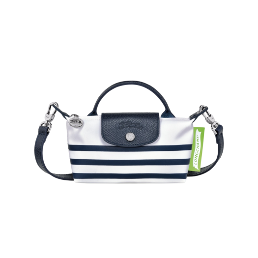 Longchamp Le Pliage Collection Canvas Pouch Navy White