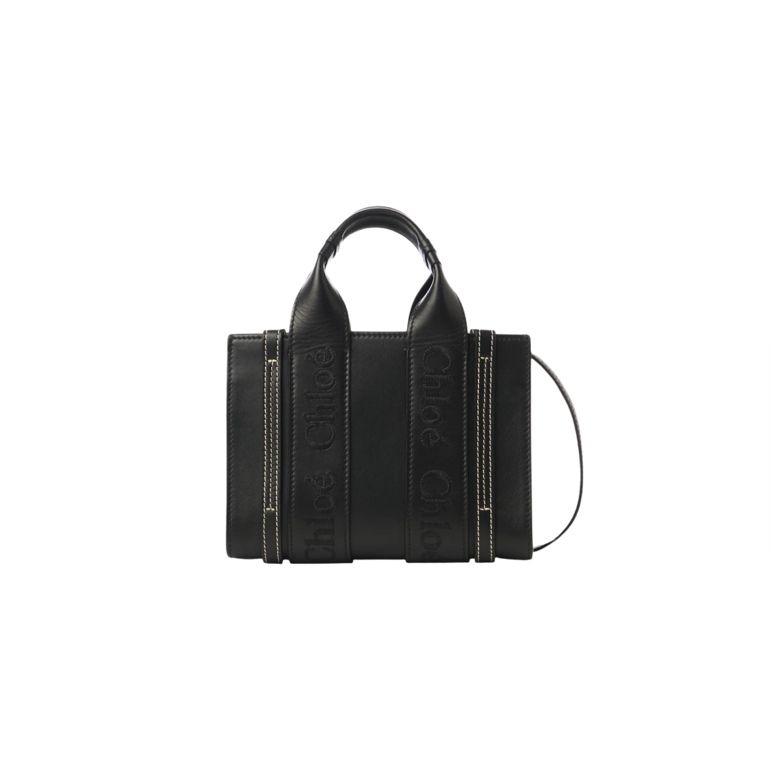 CHC23SP237I60001 Chloe Woody Mini Tote Bag Black - 대표 이미지 #1