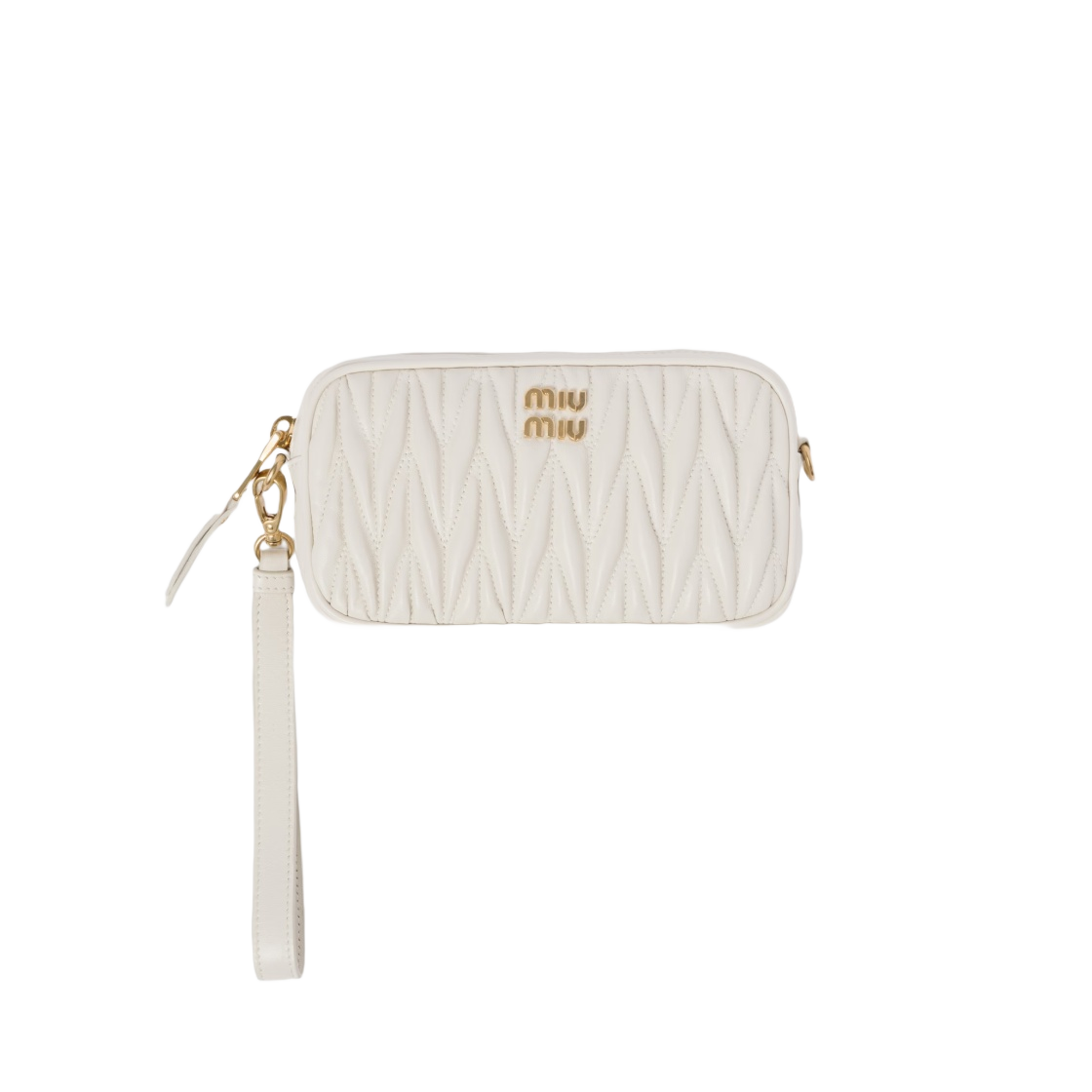 미우 미우 마테라쎄 나파 가죽 파우치 화이트