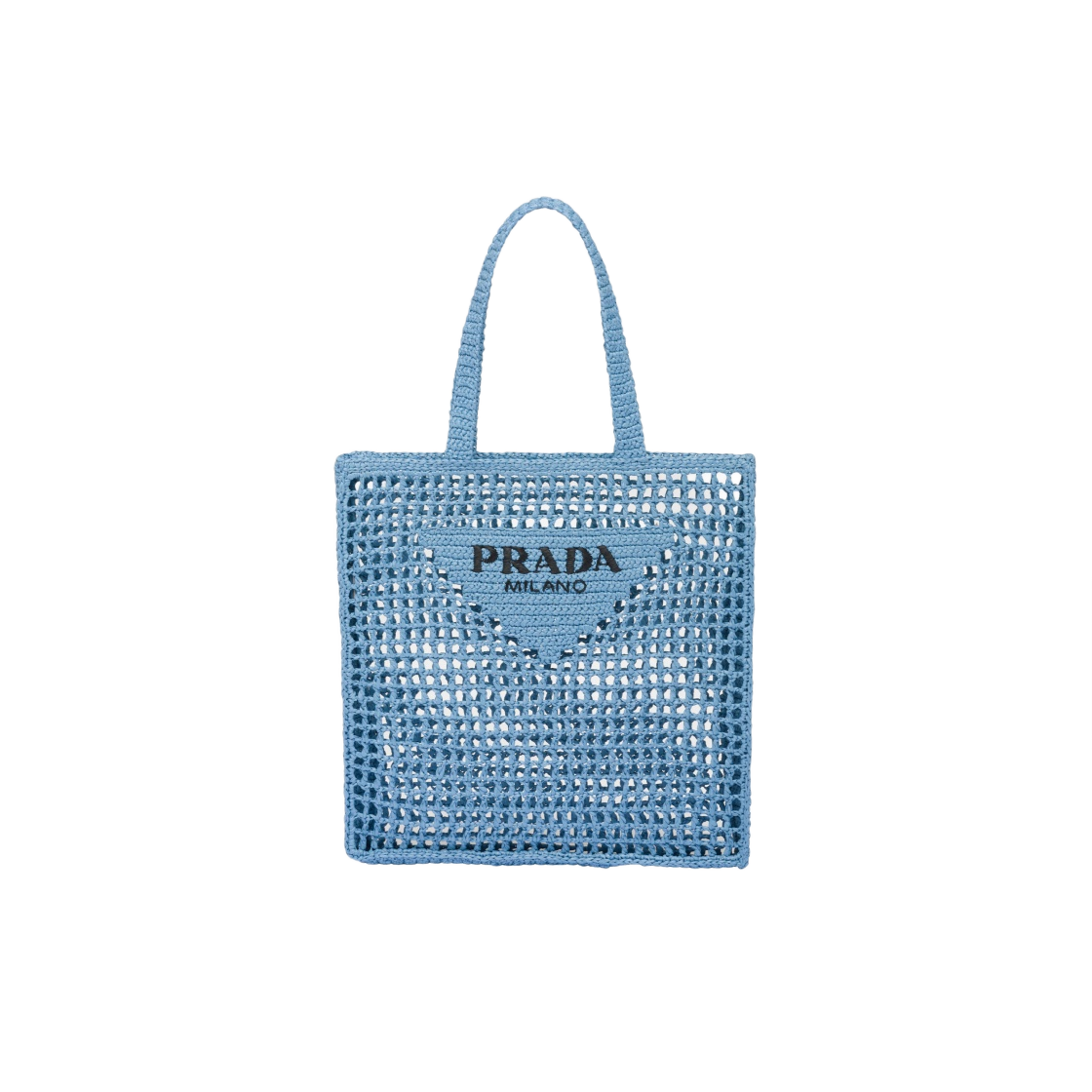 프라다 크로쉐 토트백 로고 라이트 블루(Prada Crochet Tote Bag Logo Light Blue) - 1