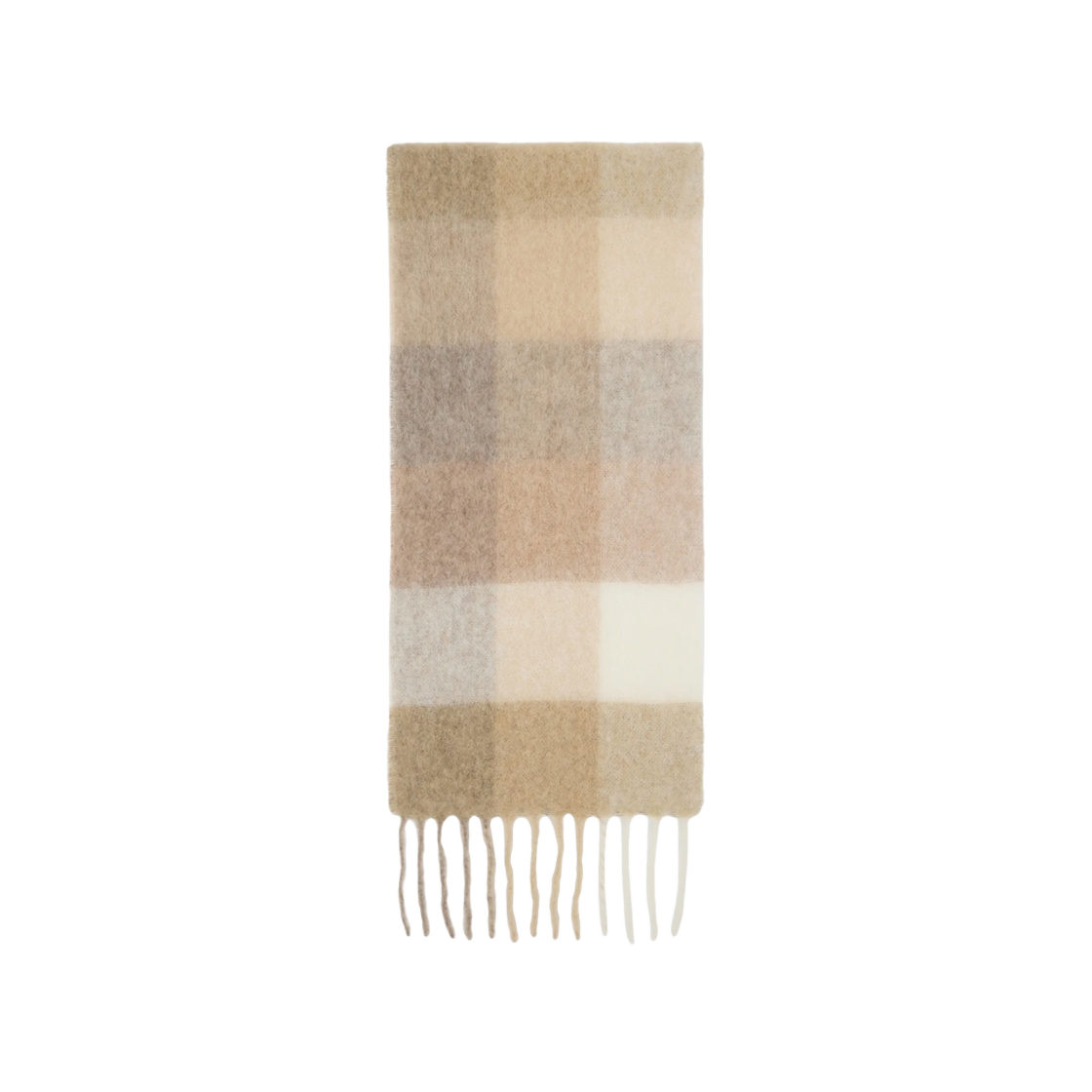CA0084-AYS Acne Studios Mohair Check Scarf White Beige - #2