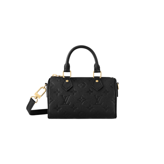 Louis Vuitton Nano Speedy Monogram Empreinte Leather Black