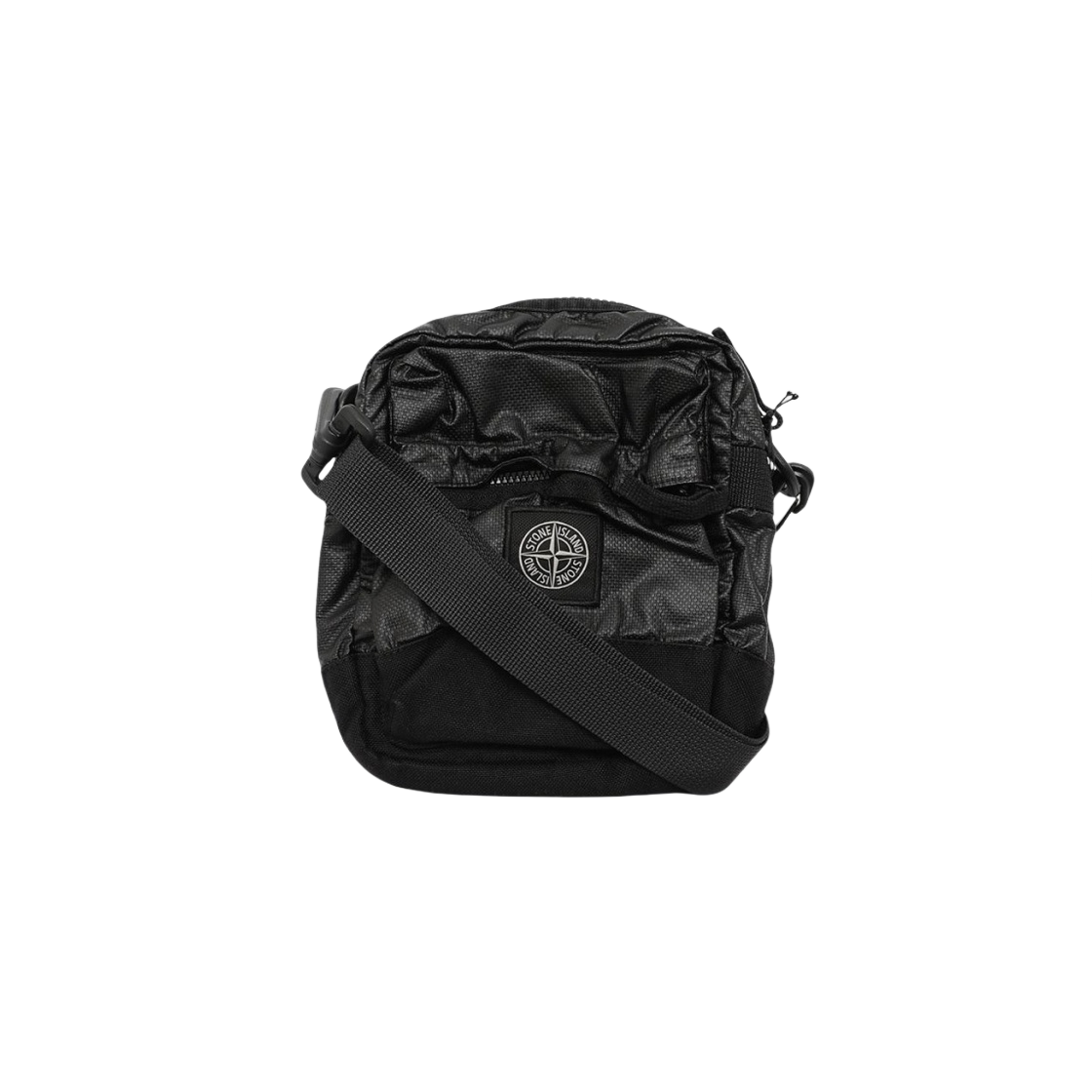 791590870-V0029 Stone Island 90870 Mussola Gommata Canvas Small Pouch Bag Black - 23FW