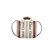 Chloe Woody Nano Tote Bag White Brown
