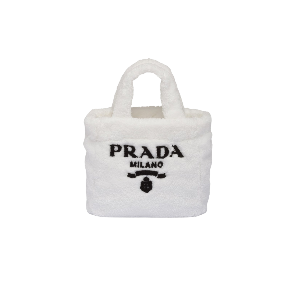 프라다 테리 미니 토트백 화이트 블랙(Prada Terry Mini Tote Bag White Black) - 1