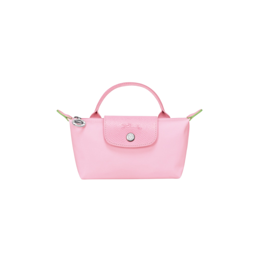 Longchamp Le Pliage Green Handle Pouch Pink