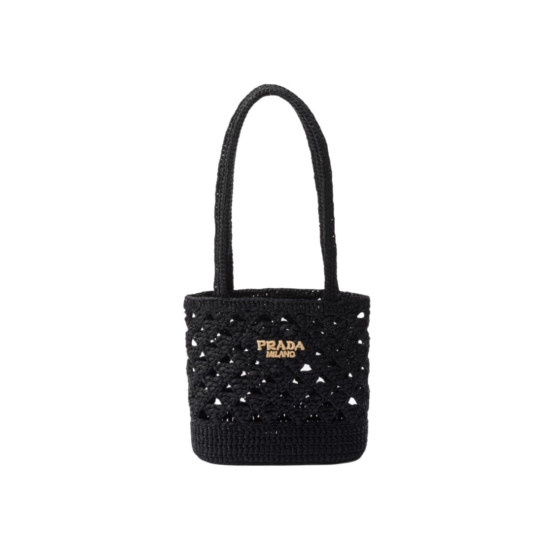 프라다 우븐 크로쉐 토트백 블랙(Prada Woven Crochet Tote Bag Black) - 1