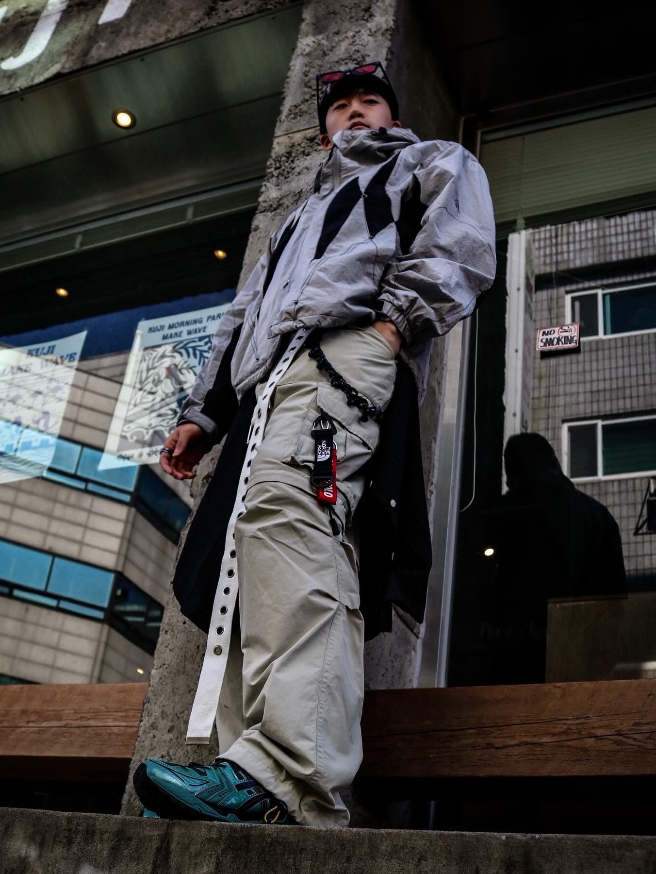 Stussy Brushed Out Stock Skullcap Beanie Black, Asics x Unaffected Gel-Kayano 14 Uranus Green 착용 스타일 - 2