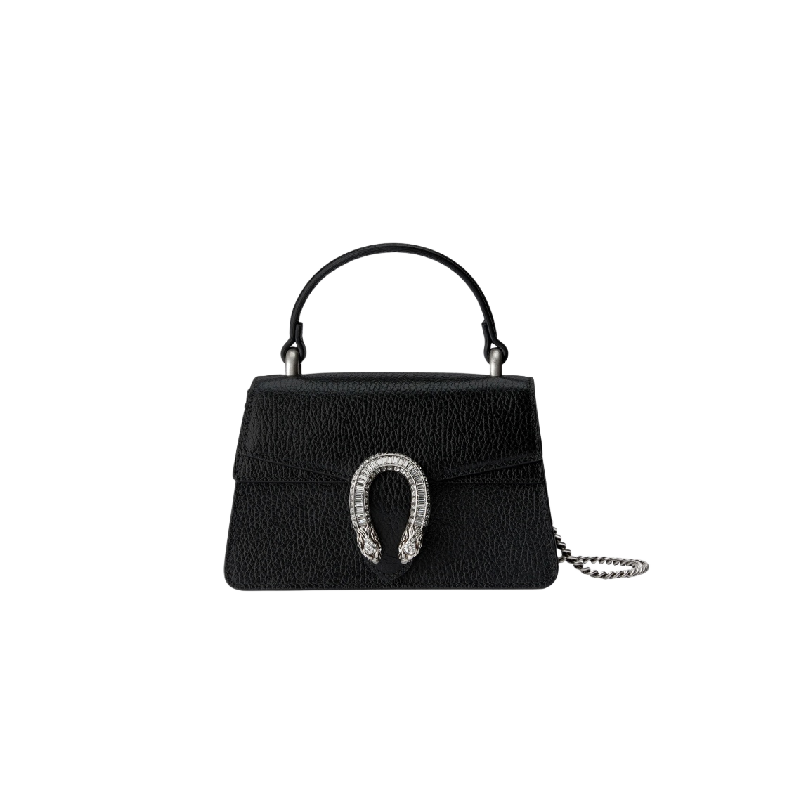구찌 디오니서스 미니 탑 핸들 백 블랙 레더(Gucci Dionysus Mini Top Handle Bag Black Leather) - 1