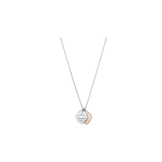 Tiffany & Co. Return to Tiffany Double Heart Tag Pendant Mini Silver & Rose Gold