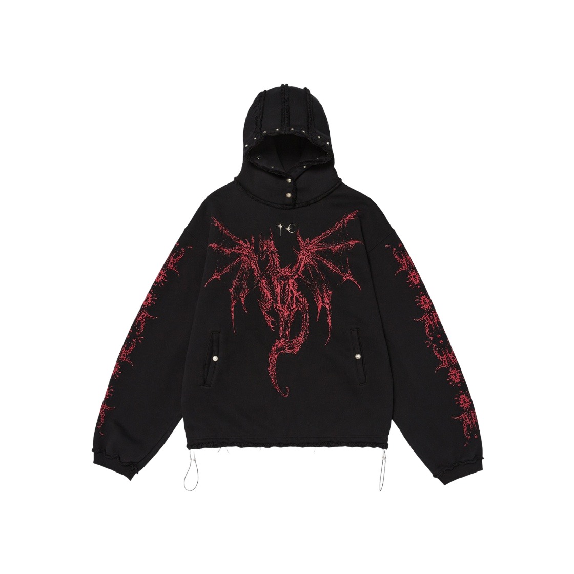 THUG CLUB TC Dragon Stud Zip-up hoodie