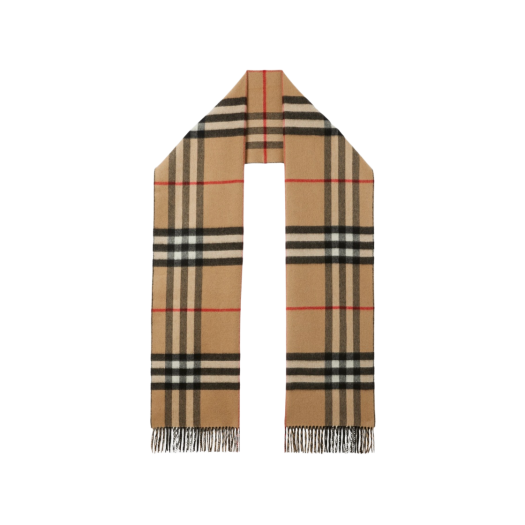 Burberry Check Cashmere Reversible Scarf Black