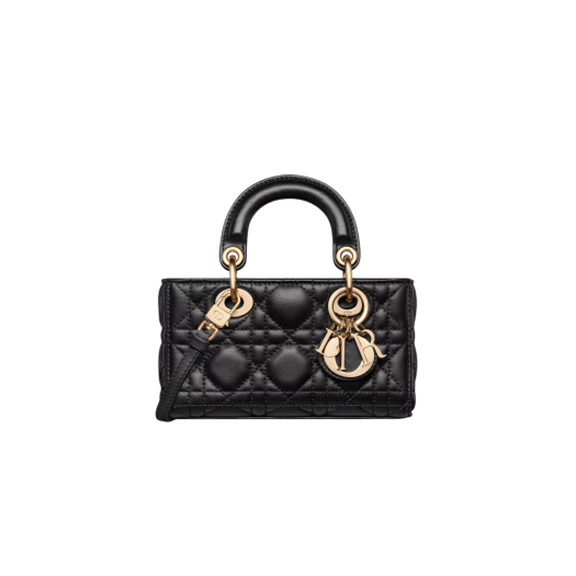 Dior Micro D-Joy Bag Cannage Lambskin Black
