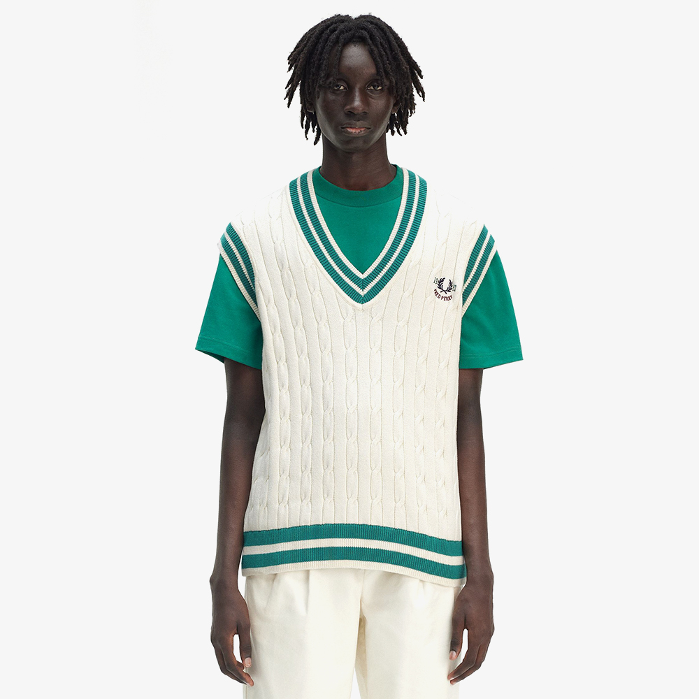 프레드페리 클럽하우스 테니스 케이블 니트 베스트 에크루(Fred Perry Clubhouse Tennnis Cable Vest Ecru) - 2