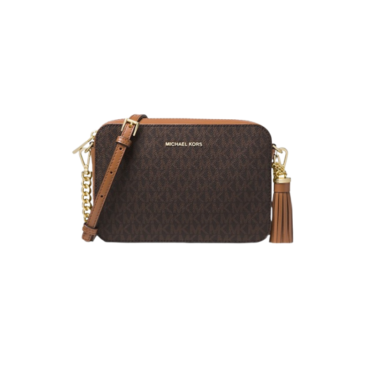 Michael Kors Jet Set Medium Logo Crossbody Bag Brown