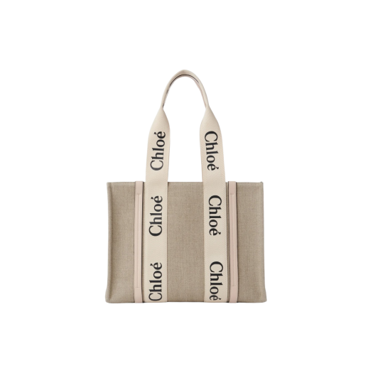 Chloe Woody Medium Tote Bag Cement Pink