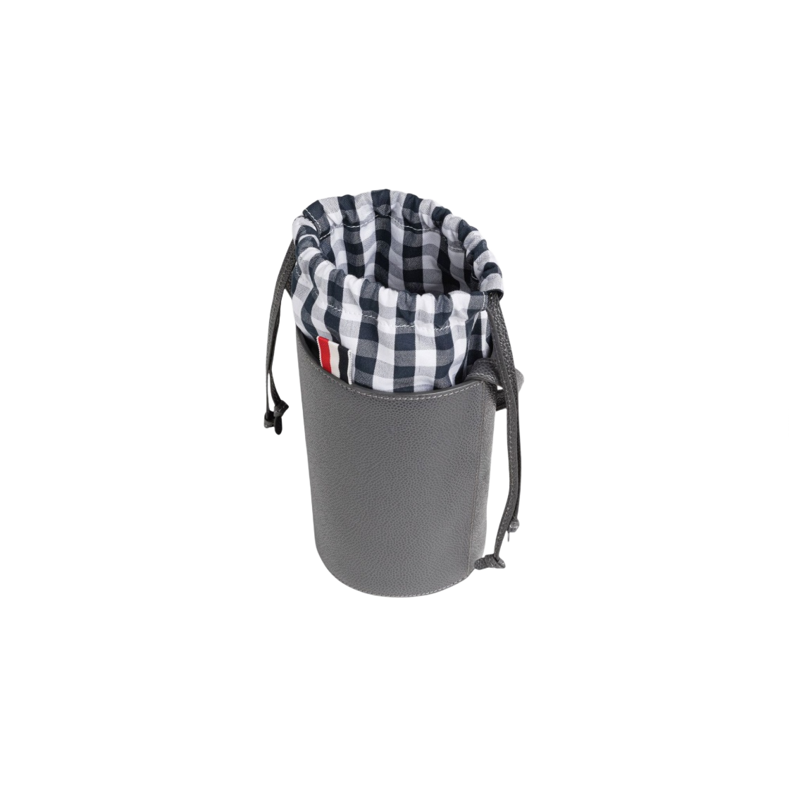 톰브라운 페블 그레인 깅엄 크로스바디 미니 버킷백 다크 그레이(Thom Browne Pebble Grain Gingham Crossbody Mini Bucket Bag Dark Grey) - 2