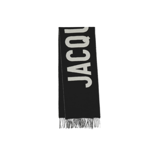 Jacquemus L'echarpe Fringe Logo Scarf Black