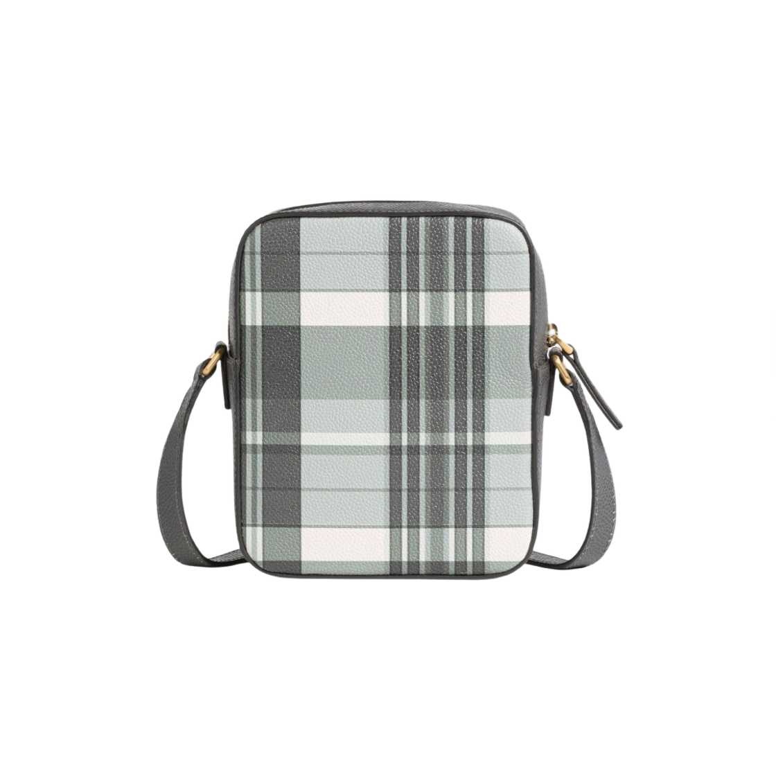 톰브라운 페블 그레인 레더 마드라스 사선 버티컬 카메라백 블랙 화이트(Thom Browne Pebble Grain Leather Madras 4-Bar Vertical Camera Bag Black White) - 3