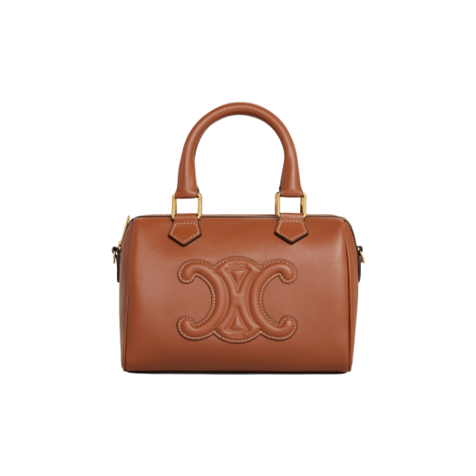 Celine Small Boston Cuir Triomphe in Smooth Calfskin Tan