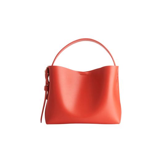 Arket Rigid Leather Crossbody Bag Orange