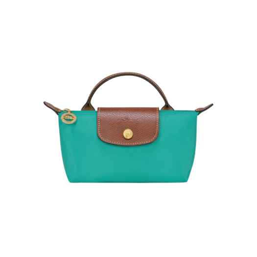 Longchamp Le Pliage Original Handle Pouch Blue Turquoise