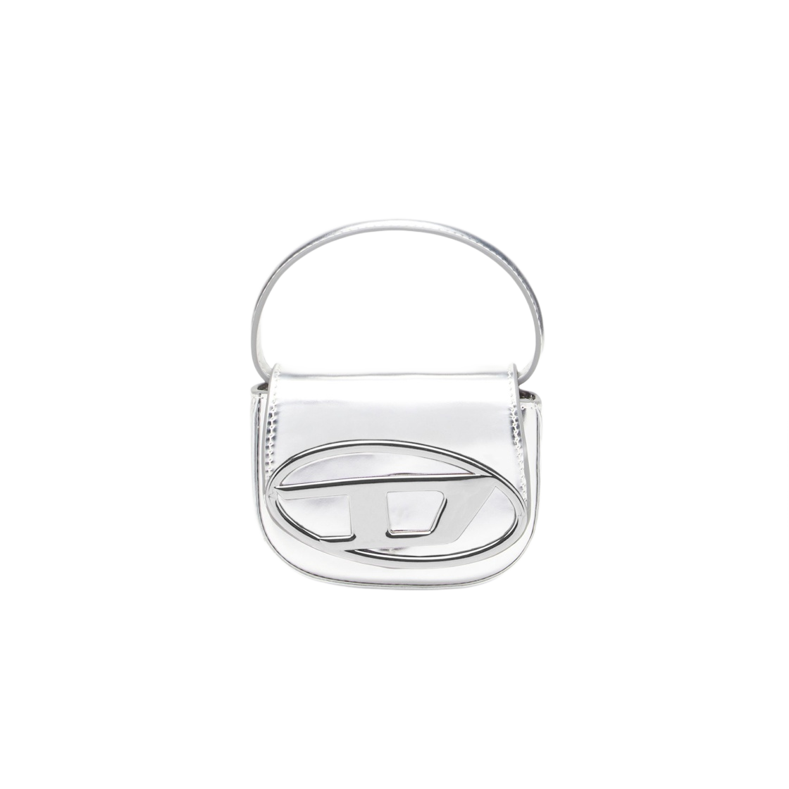 디젤 1DR 미니백 인 미러드 레더 실버(Diesel 1DR Mini Bag in Mirrored Leather Silver)