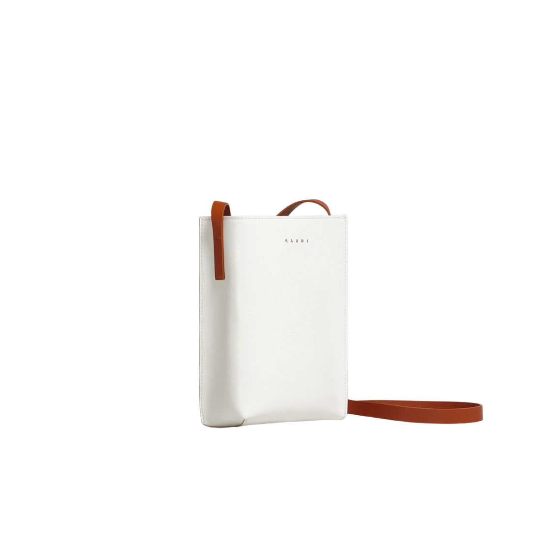 SBMP0084U0-P2644-ZO301 Marni Museo Soft Nano Bag in Leather Lilywhite Cloud - #2