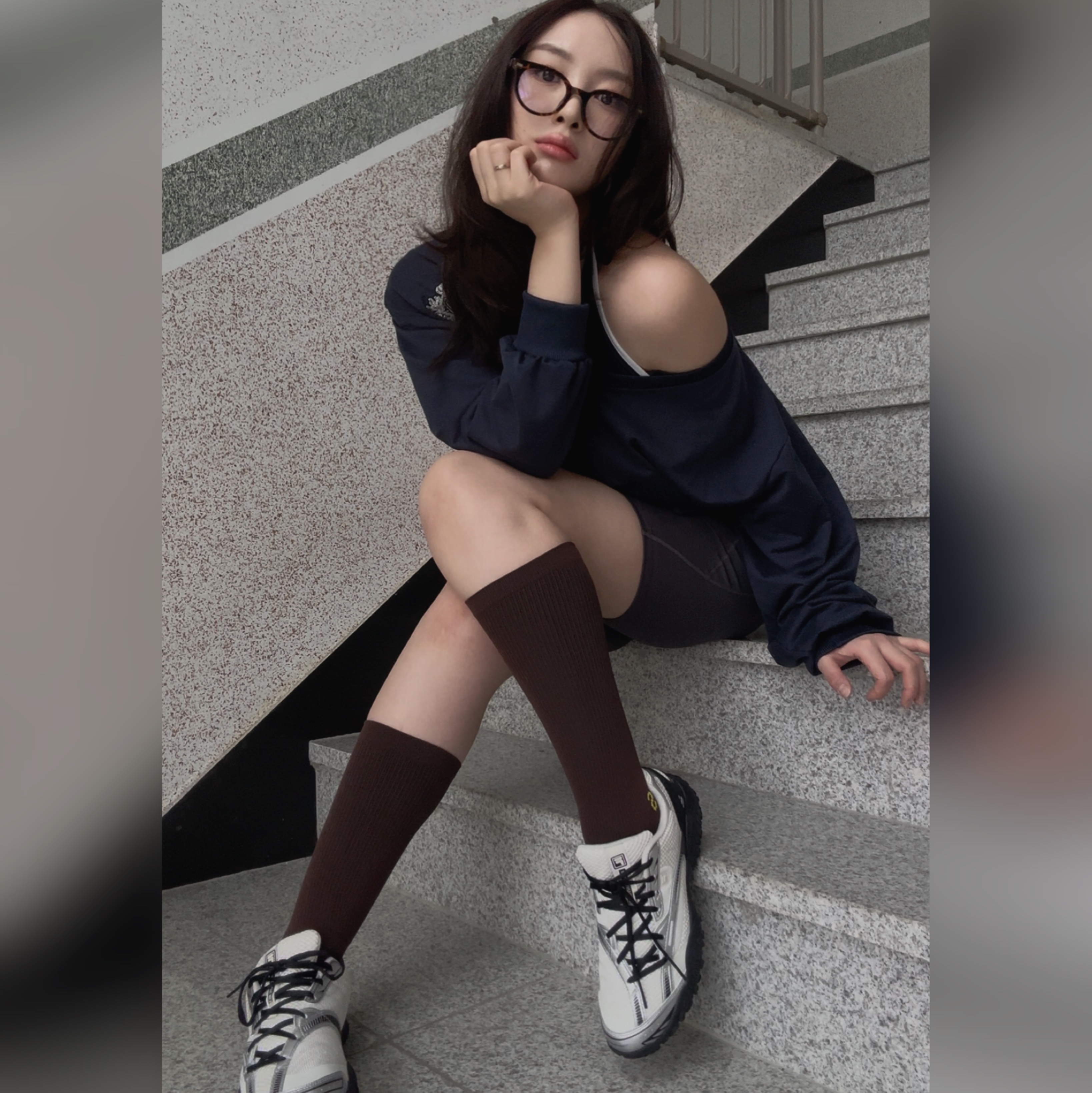 Fila Echappe v2 White Black 착용 스타일 - 5