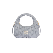 Miu Miu Wander Matelasse Nappa Leather Mini Hobo Bag Cornflower