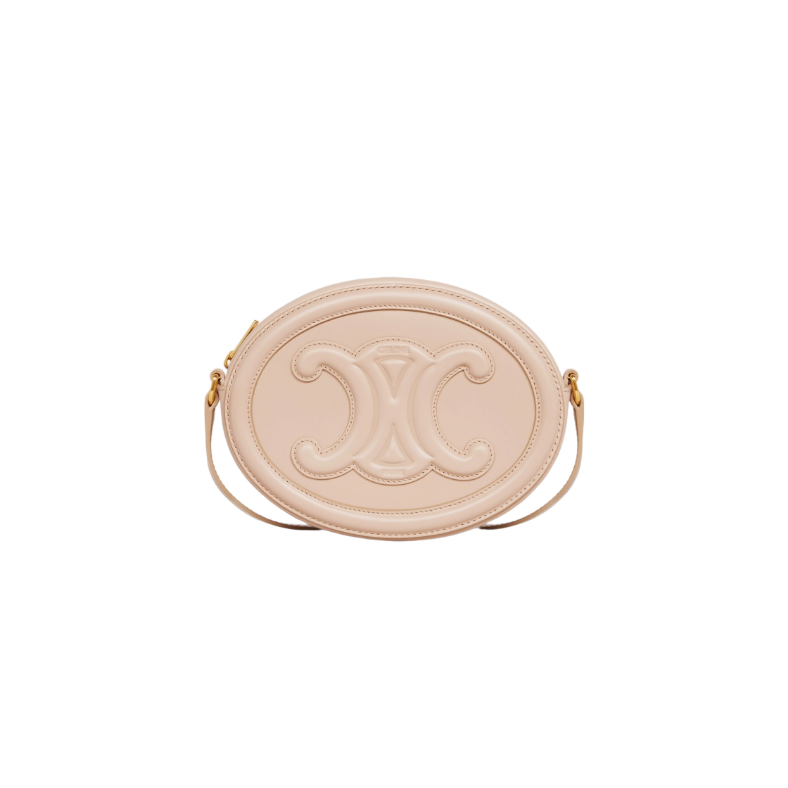 198603DXC-03ND Celine Oval Bag Cuir Triomphe in Smooth Calfskin Nude - 대표 이미지 #1