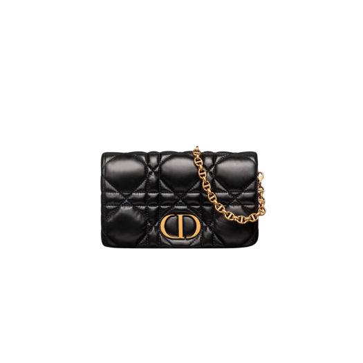 Dior Caro Macrocannage Mini Bag Black Quilted Macrocannage Calfskin
