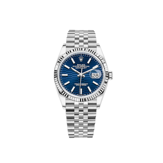 Rolex Datejust 36mm 126234 Fluted Motif Bright Blue Jubilee
