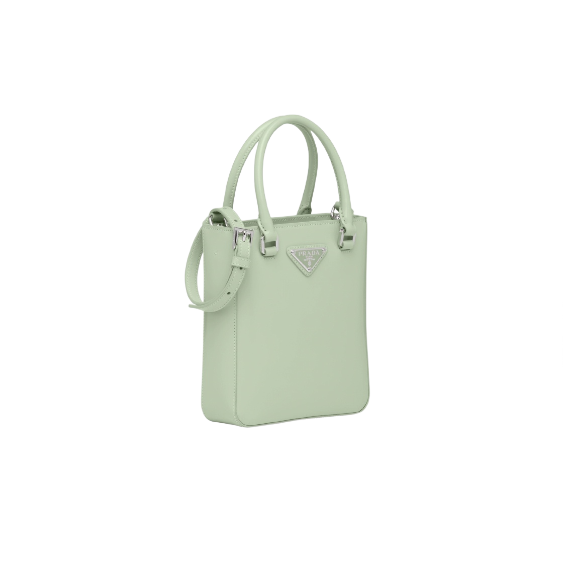 프라다 스몰 브러쉬드 레더 토트백 아쿠아(Prada Small Brushed Leather Tote Bag Aqua) - 2