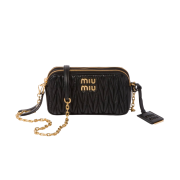 Miu Miu Matelasse Nappa Leather Mini Bag Black