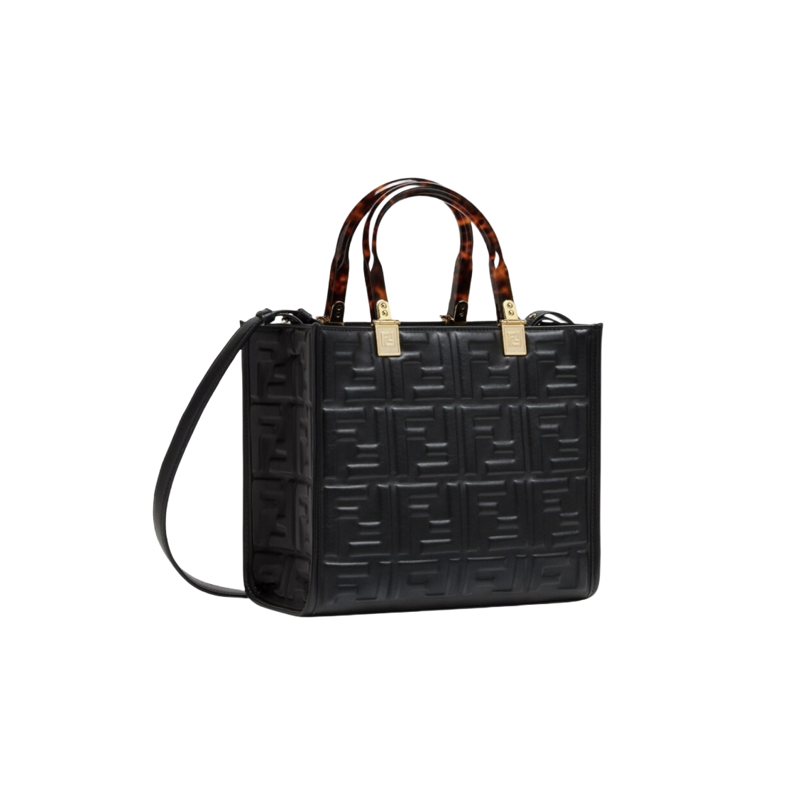 펜디 FF 모티프 선샤인 스몰 레더 쇼퍼백 블랙(Fendi FF motif Sunshine Small Leather Shopper Black) - 2