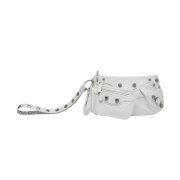 Balenciaga Le Cagole Mini Multipouch Crocodile Embossed White