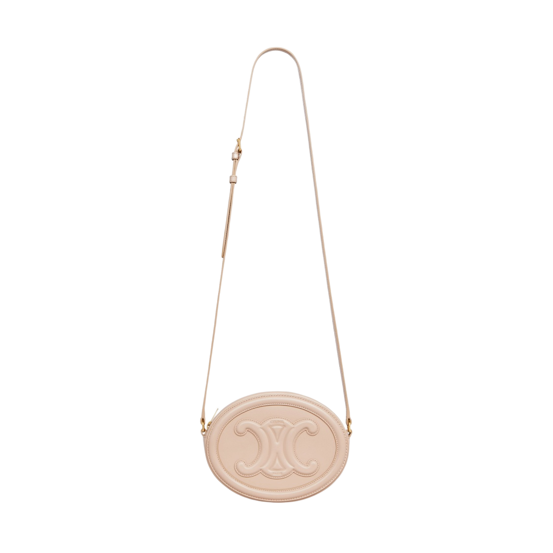198603DXC-03ND Celine Oval Bag Cuir Triomphe in Smooth Calfskin Nude - #2