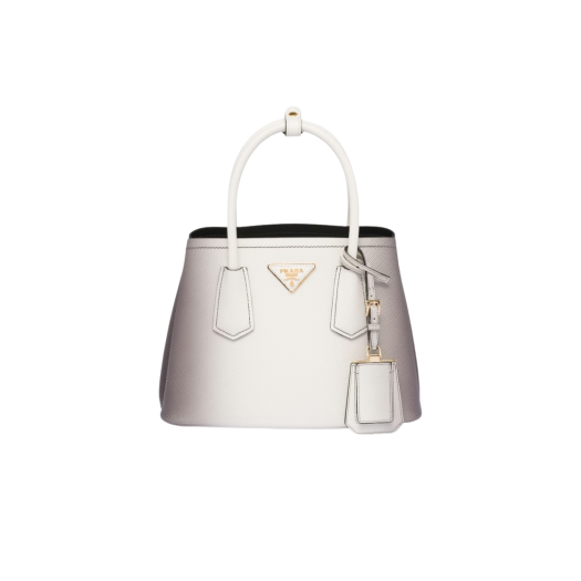 Prada Double Saffiano Leather Mini Bag Gradient White